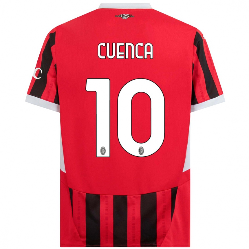 Kids Football Hugo Cuenca #10 Red Black Home Jersey 2024/25 T-Shirt