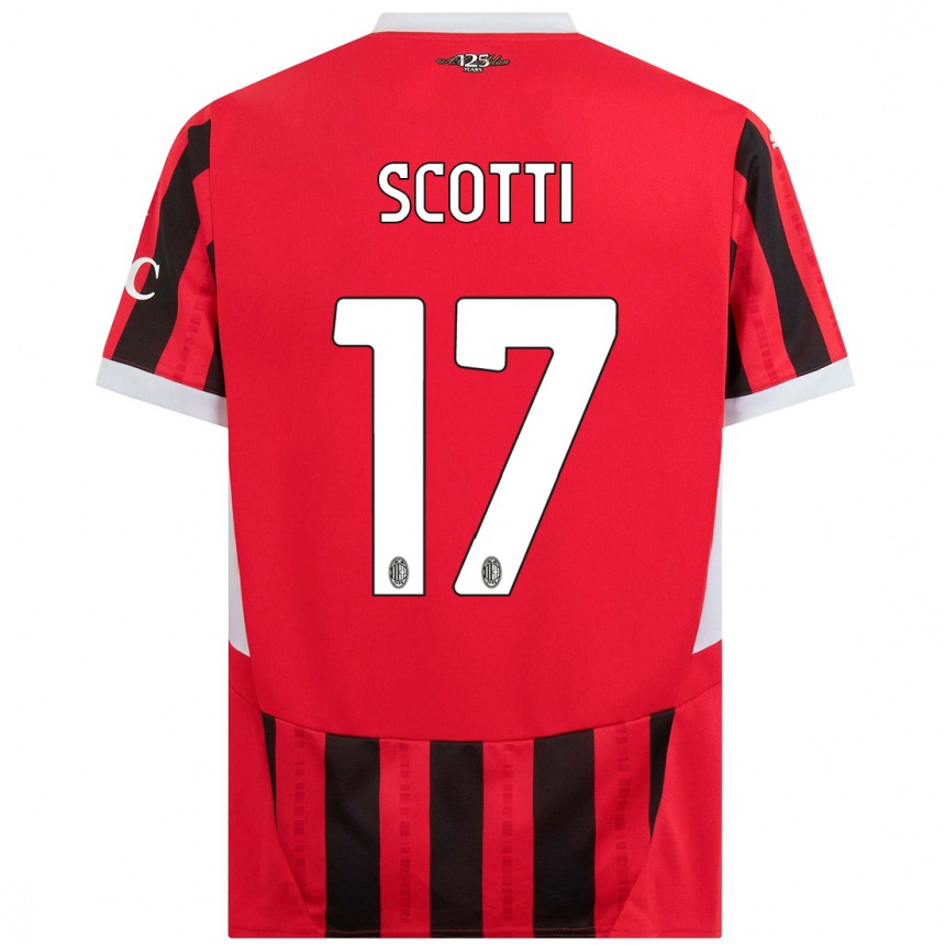 Kids Football Filippo Scotti #17 Red Black Home Jersey 2024/25 T-Shirt