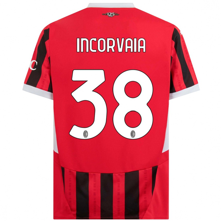 Kids Football Giovanni Incorvaia #38 Red Black Home Jersey 2024/25 T-Shirt