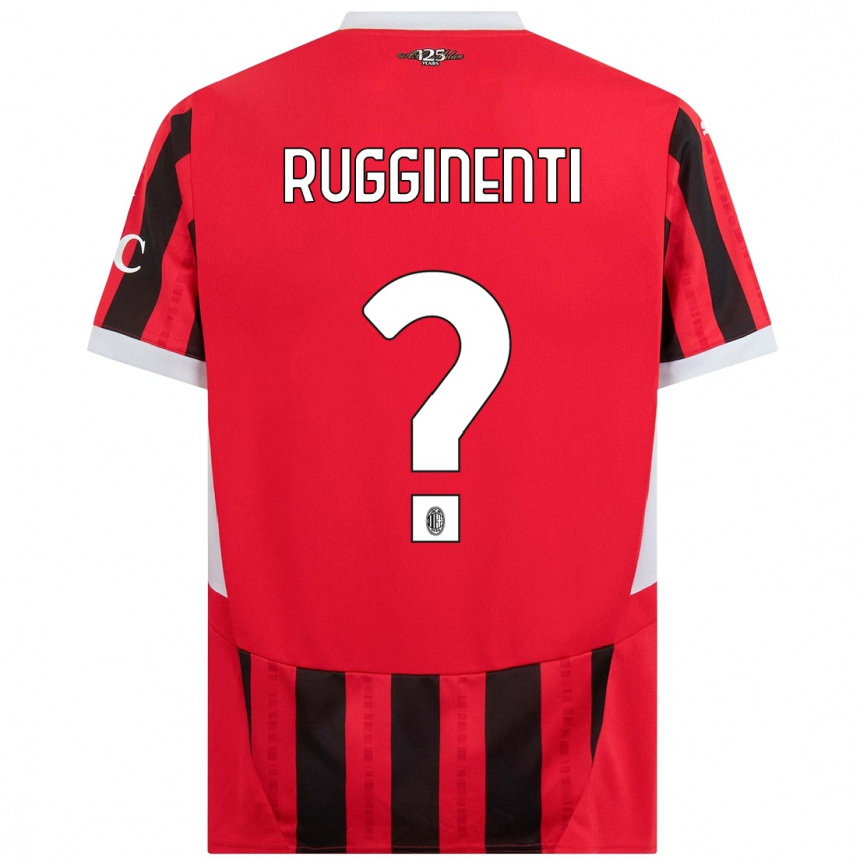 Kids Football Omar Rugginenti #0 Red Black Home Jersey 2024/25 T-Shirt