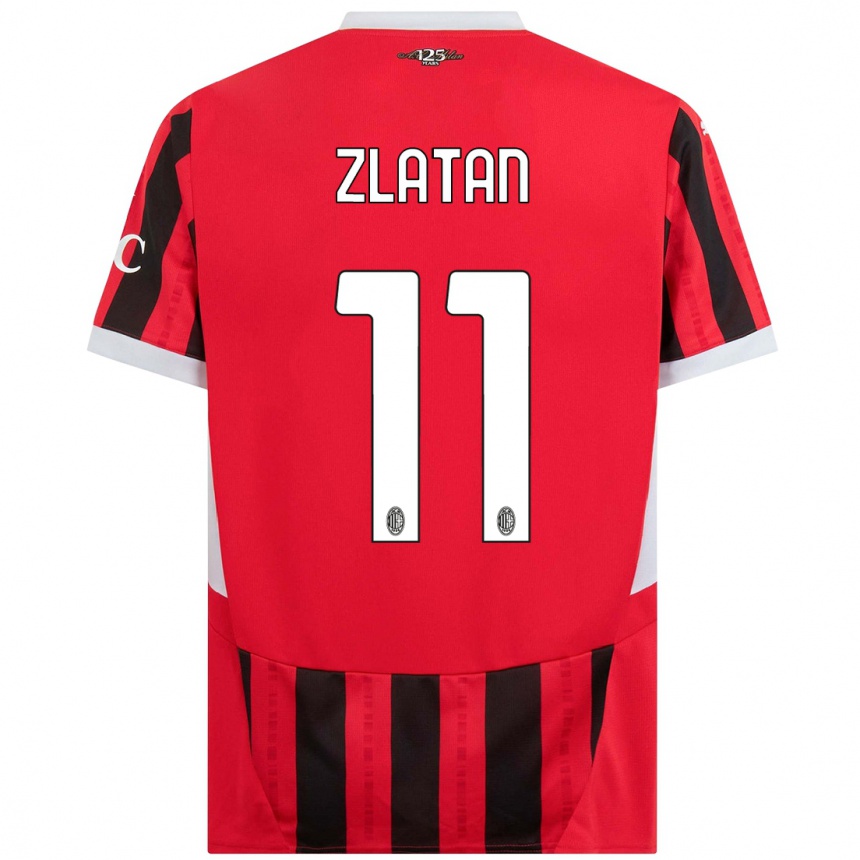 Kids Football Zlatan Ibrahimovic #11 Red Black Home Jersey 2024/25 T-Shirt