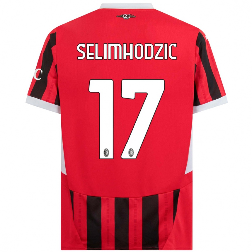 Kids Football Noa Selimhodzic #17 Red Black Home Jersey 2024/25 T-Shirt