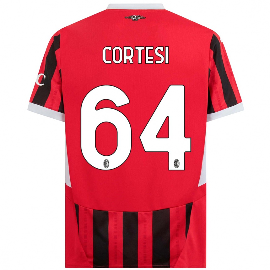 Kids Football Selena Cortesi #64 Red Black Home Jersey 2024/25 T-Shirt