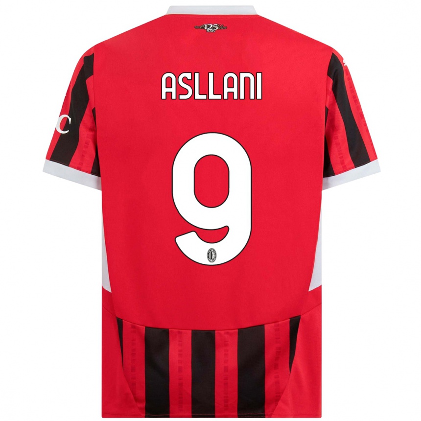 Kids Football Kosovare Asllani #9 Red Black Home Jersey 2024/25 T-Shirt