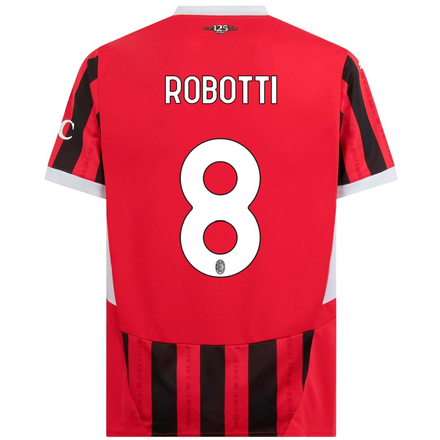 Kids Football Giovanni Robotti #8 Red Black Home Jersey 2024/25 T-Shirt