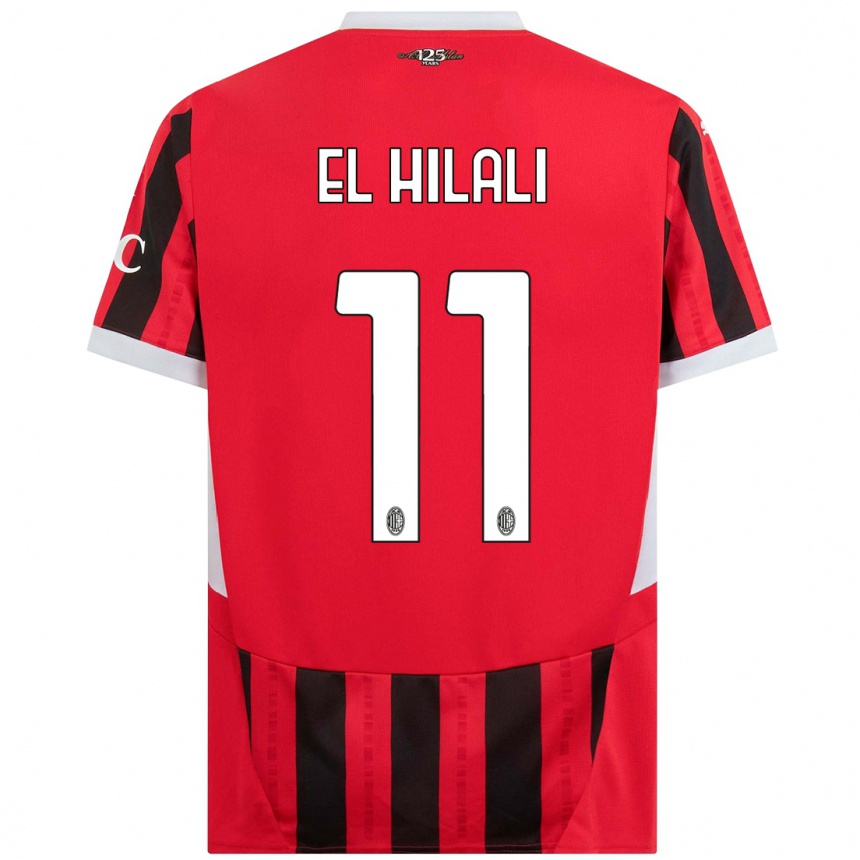 Kids Football Youns El Hilali #11 Red Black Home Jersey 2024/25 T-Shirt