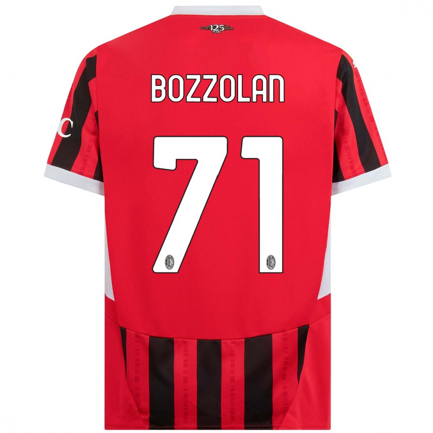 Kids Football Andrea Bozzolan #71 Red Black Home Jersey 2024/25 T-Shirt