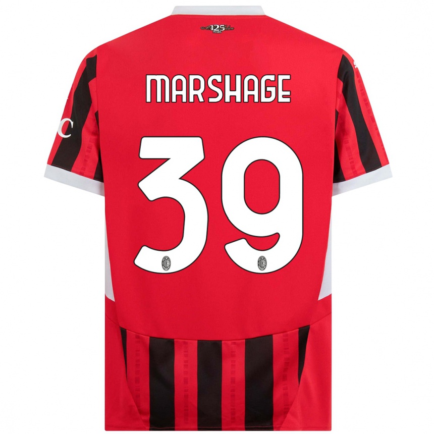 Kids Football Wilgot Marshage #39 Red Black Home Jersey 2024/25 T-Shirt