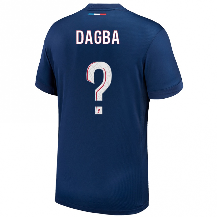 Kids Football Colin Dagba #0 Navy Blue White Home Jersey 2024/25 T-Shirt