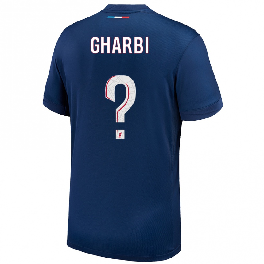 Kids Football Ismael Gharbi #0 Navy Blue White Home Jersey 2024/25 T-Shirt