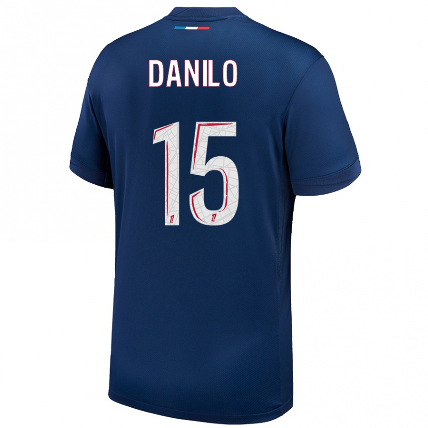 Kids Football Danilo Pereira #15 Navy Blue White Home Jersey 2024/25 T-Shirt