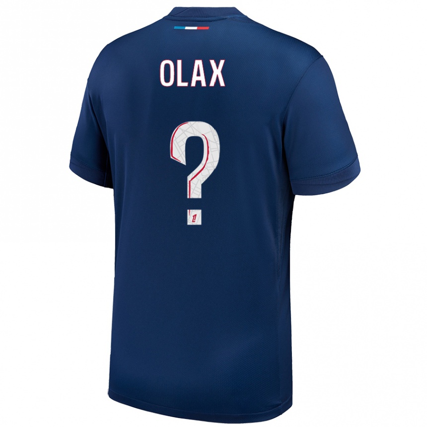 Kids Football Djamy Olax #0 Navy Blue White Home Jersey 2024/25 T-Shirt