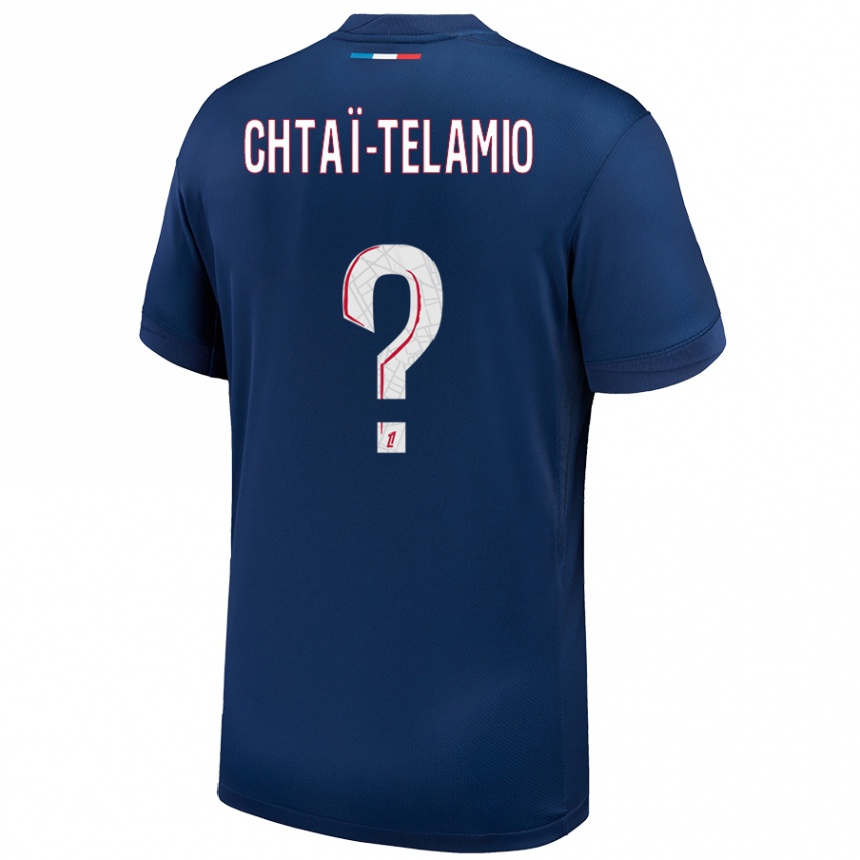 Kids Football Zayon Chtaï-Telamio #0 Navy Blue White Home Jersey 2024/25 T-Shirt