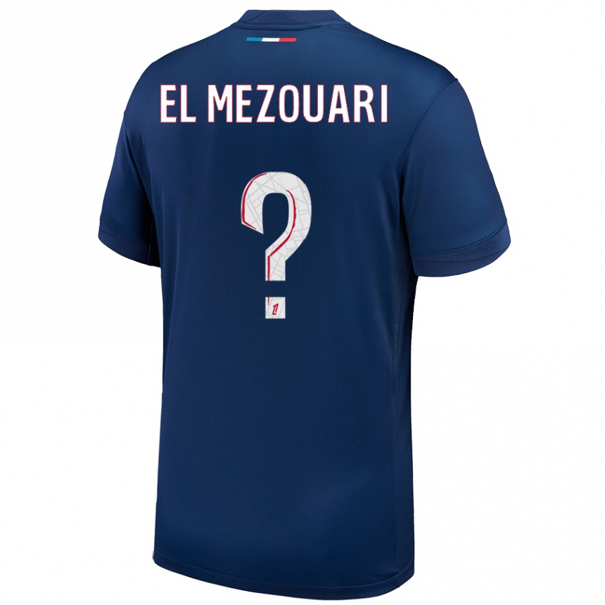 Kids Football Salah-Dine El Mezouari #0 Navy Blue White Home Jersey 2024/25 T-Shirt