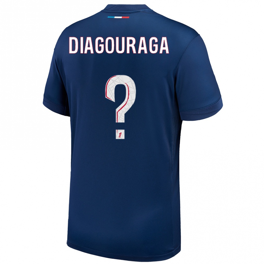 Kids Football Toumani Diagouraga #0 Navy Blue White Home Jersey 2024/25 T-Shirt