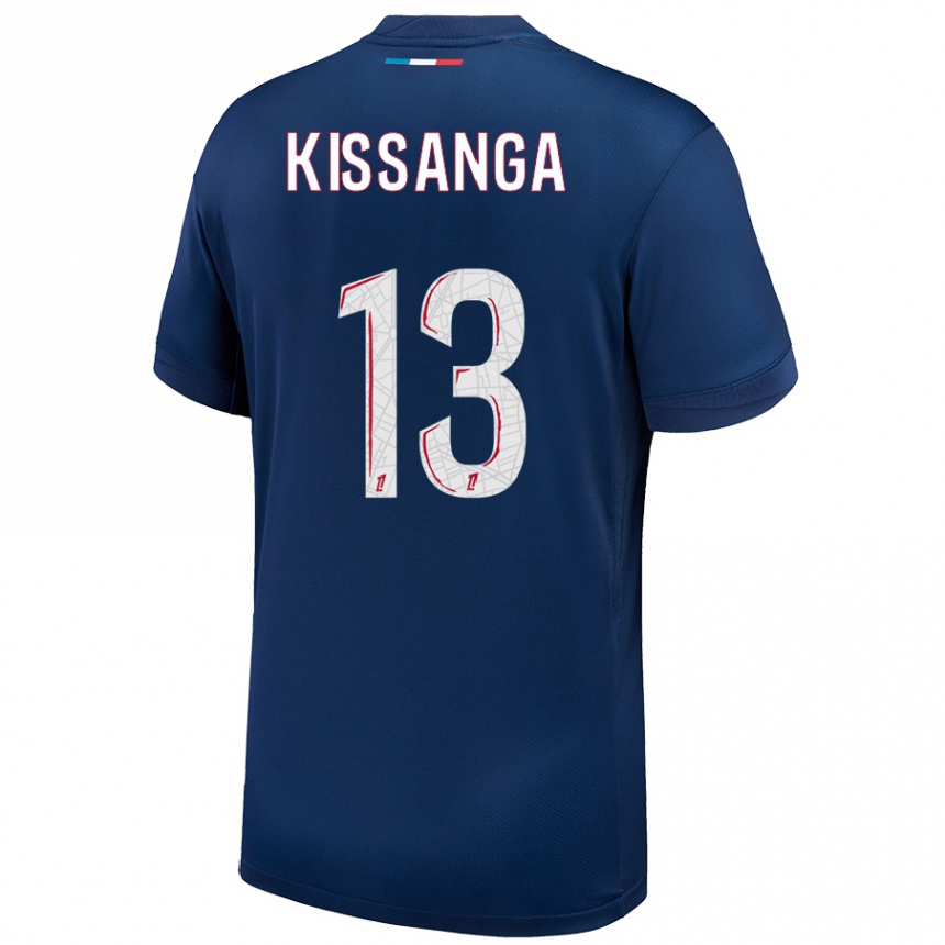 Kids Football Hugo Kissanga #13 Navy Blue White Home Jersey 2024/25 T-Shirt