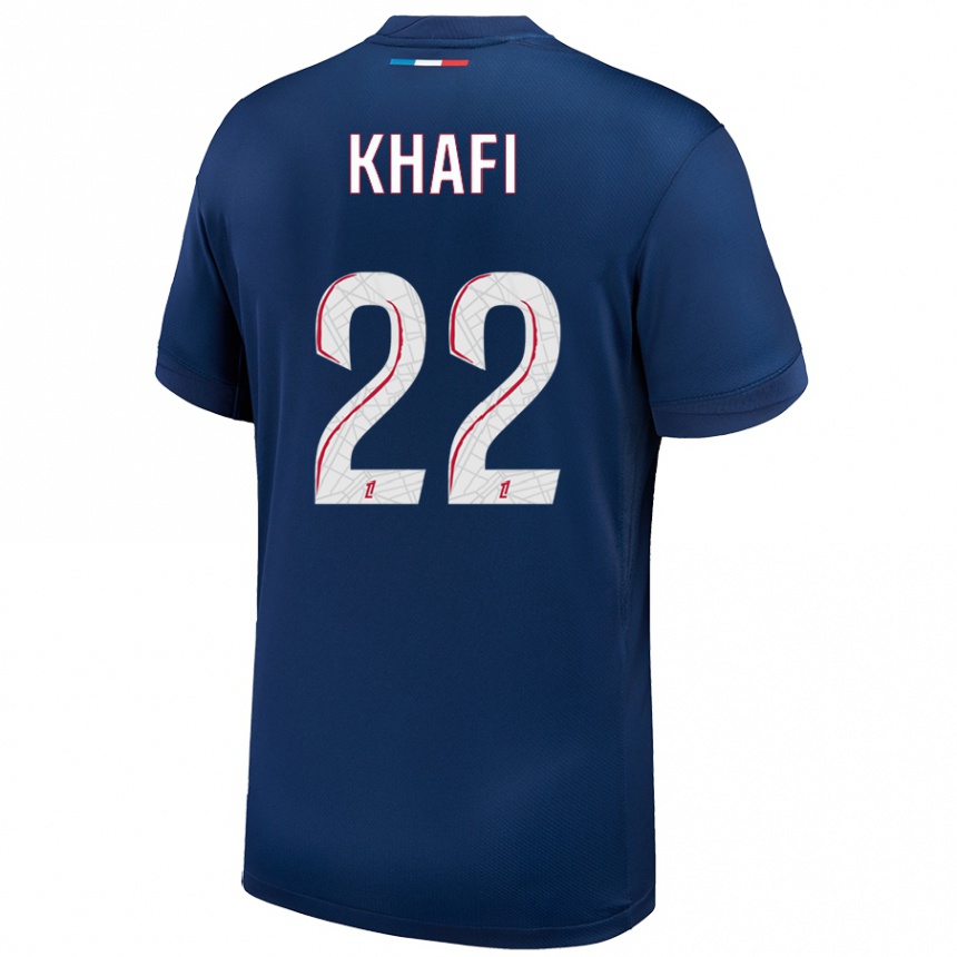 Kids Football Yanis Khafi #22 Navy Blue White Home Jersey 2024/25 T-Shirt