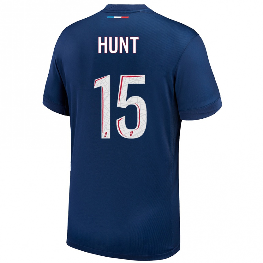 Kids Football Clare Hunt #15 Navy Blue White Home Jersey 2024/25 T-Shirt