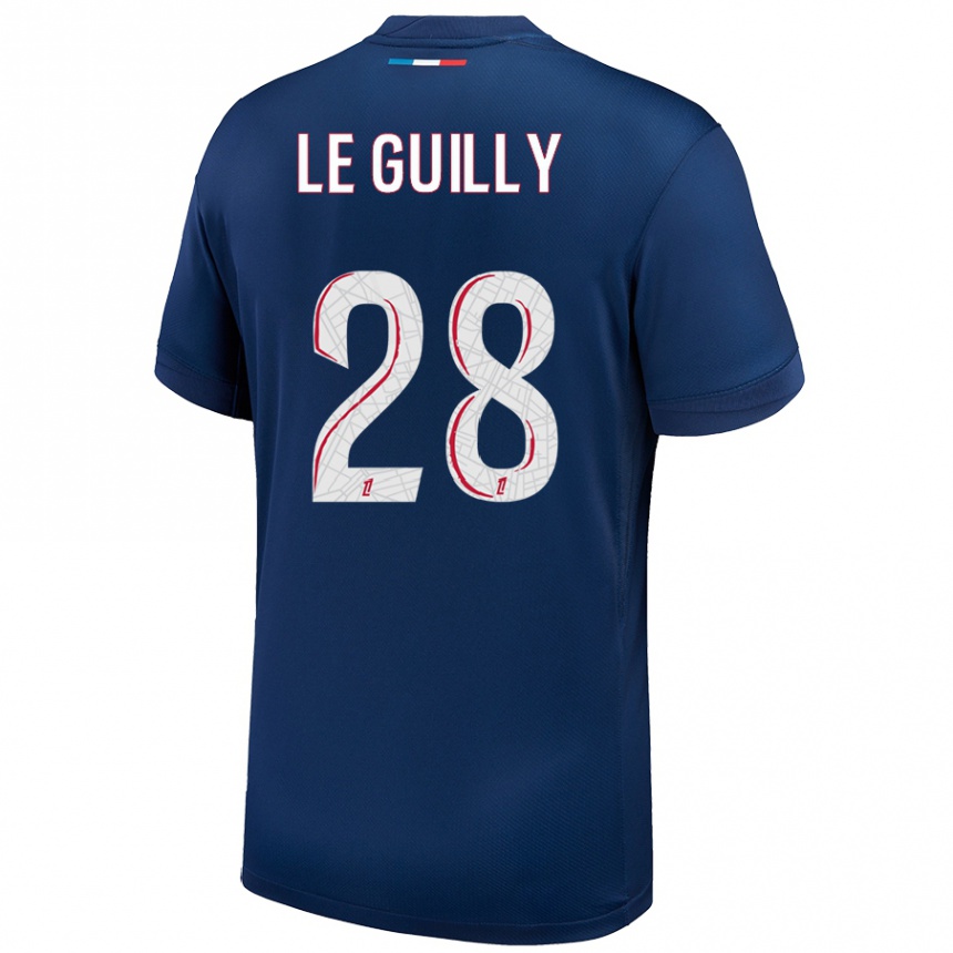 Kids Football Jade Le Guilly #28 Navy Blue White Home Jersey 2024/25 T-Shirt