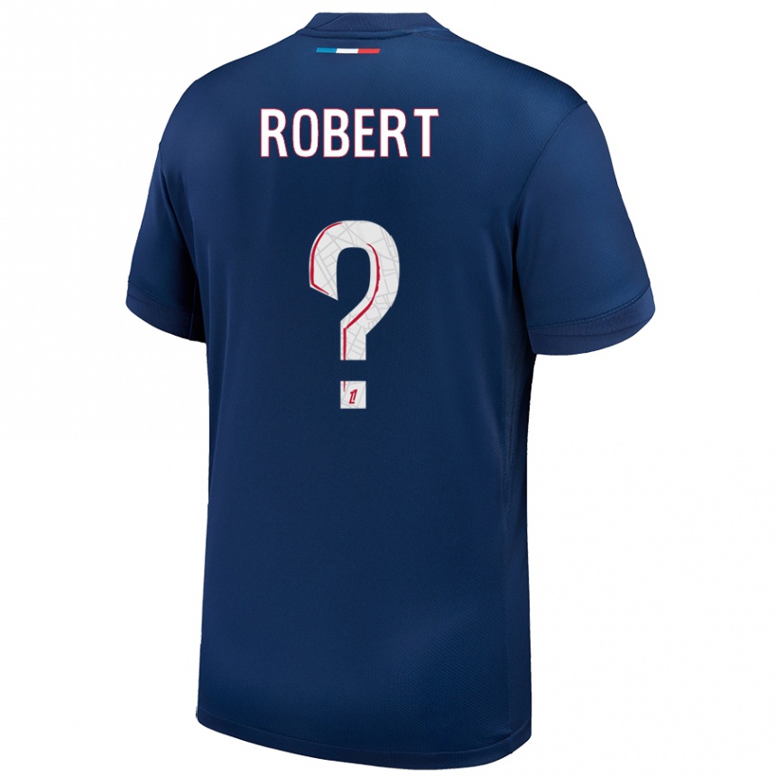 Kids Football Laure Robert #0 Navy Blue White Home Jersey 2024/25 T-Shirt