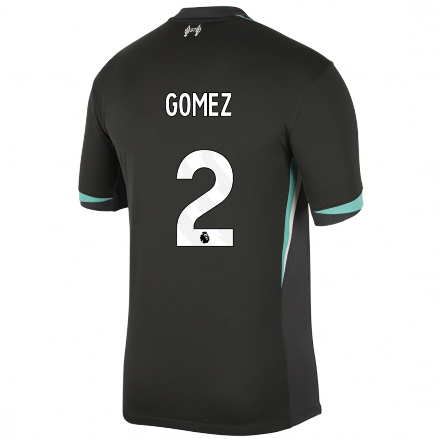 Kids Football Joe Gomez #2 Black Anthracite White Away Jersey 2024/25 T-Shirt