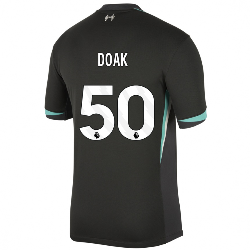 Kids Football Ben Doak #50 Black Anthracite White Away Jersey 2024/25 T-Shirt