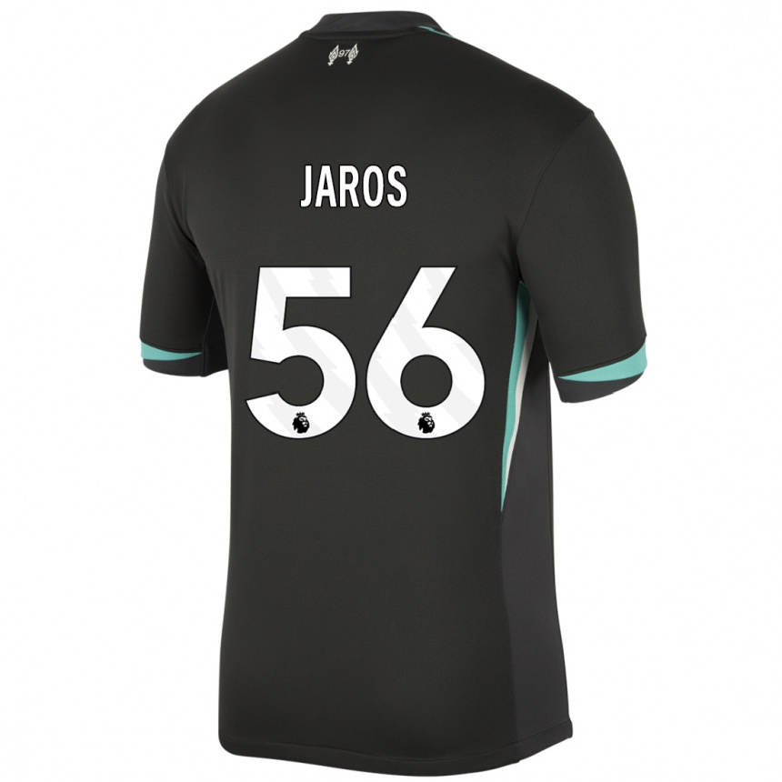 Kids Football Vitezslav Jaros #56 Black Anthracite White Away Jersey 2024/25 T-Shirt