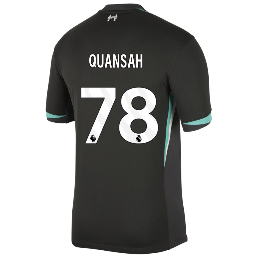 Kids Football Jarell Quansah #78 Black Anthracite White Away Jersey 2024/25 T-Shirt