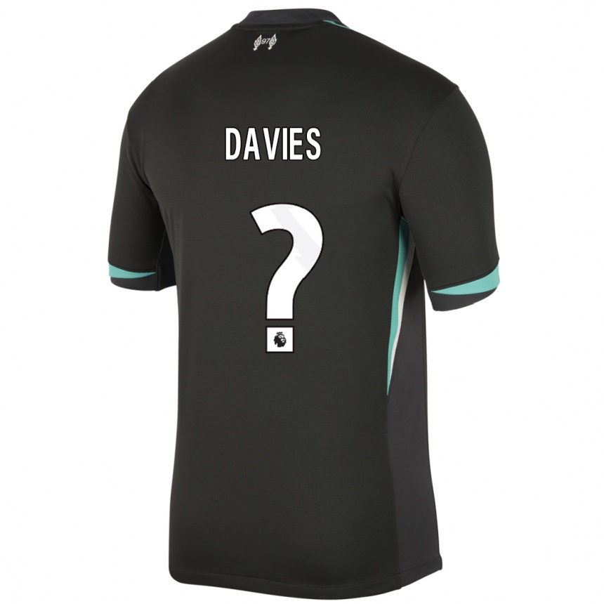 Kids Football Harvey Davies #0 Black Anthracite White Away Jersey 2024/25 T-Shirt