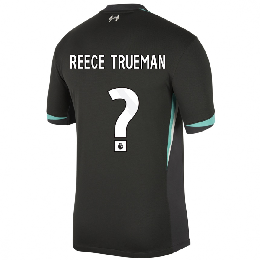 Kids Football Reece Trueman #0 Black Anthracite White Away Jersey 2024/25 T-Shirt