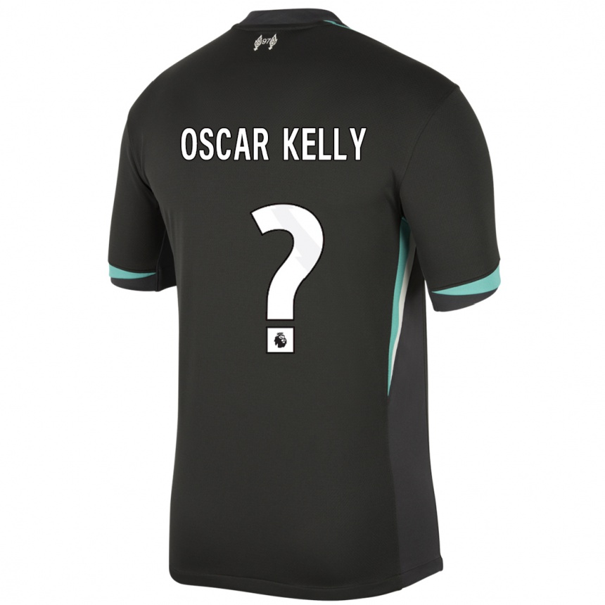 Kids Football Oscar Kelly #0 Black Anthracite White Away Jersey 2024/25 T-Shirt