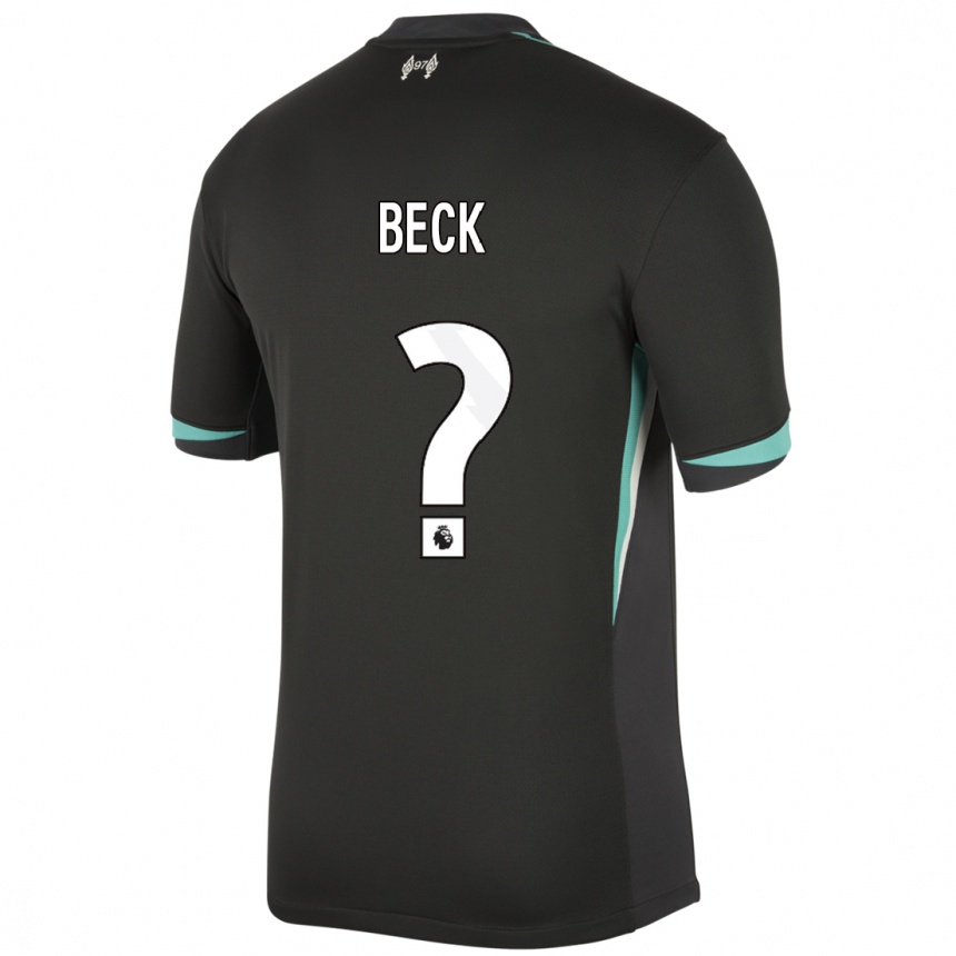 Kids Football Owen Beck #0 Black Anthracite White Away Jersey 2024/25 T-Shirt