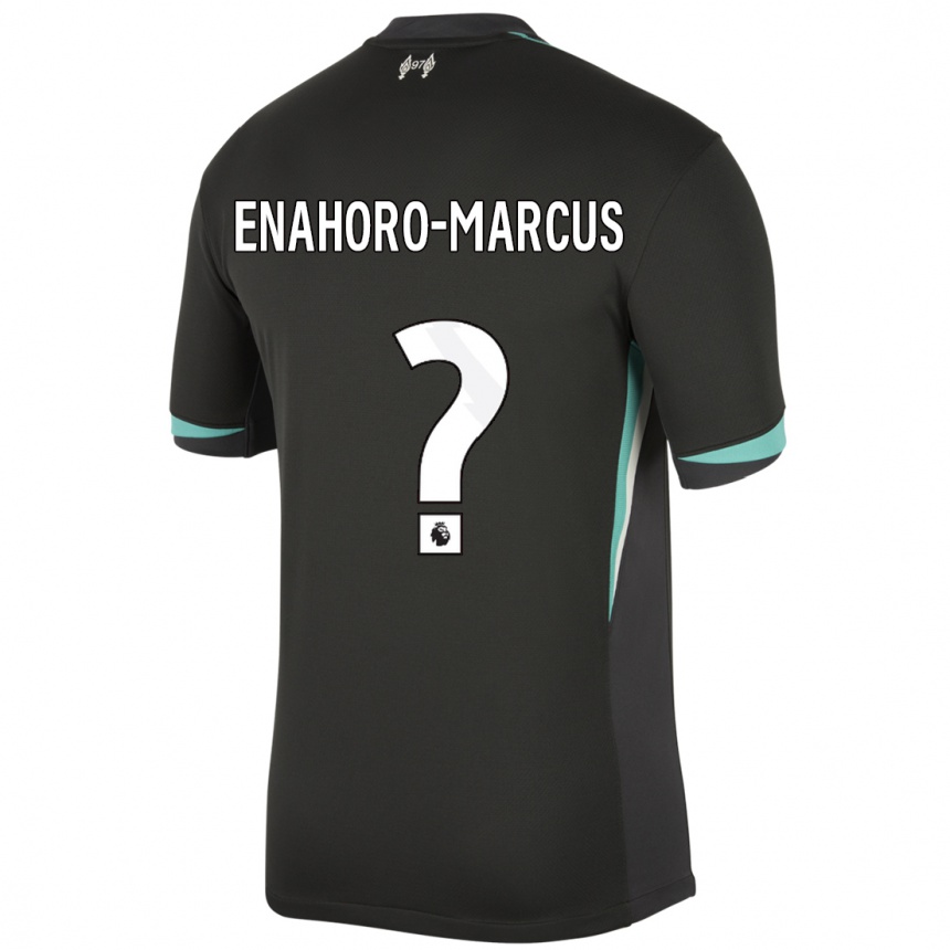 Kids Football Louis Enahoro-Marcus #0 Black Anthracite White Away Jersey 2024/25 T-Shirt