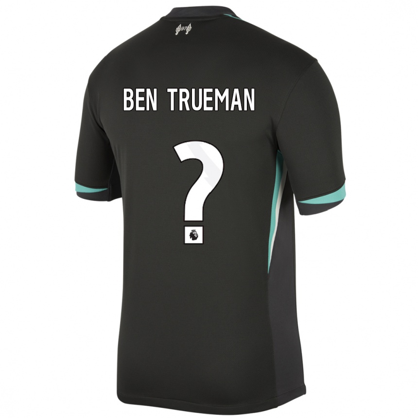 Kids Football Ben Trueman #0 Black Anthracite White Away Jersey 2024/25 T-Shirt