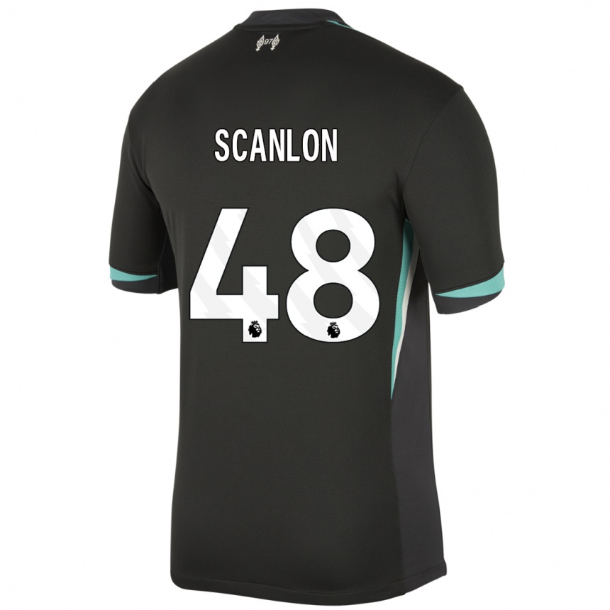 Kids Football Calum Scanlon #48 Black Anthracite White Away Jersey 2024/25 T-Shirt