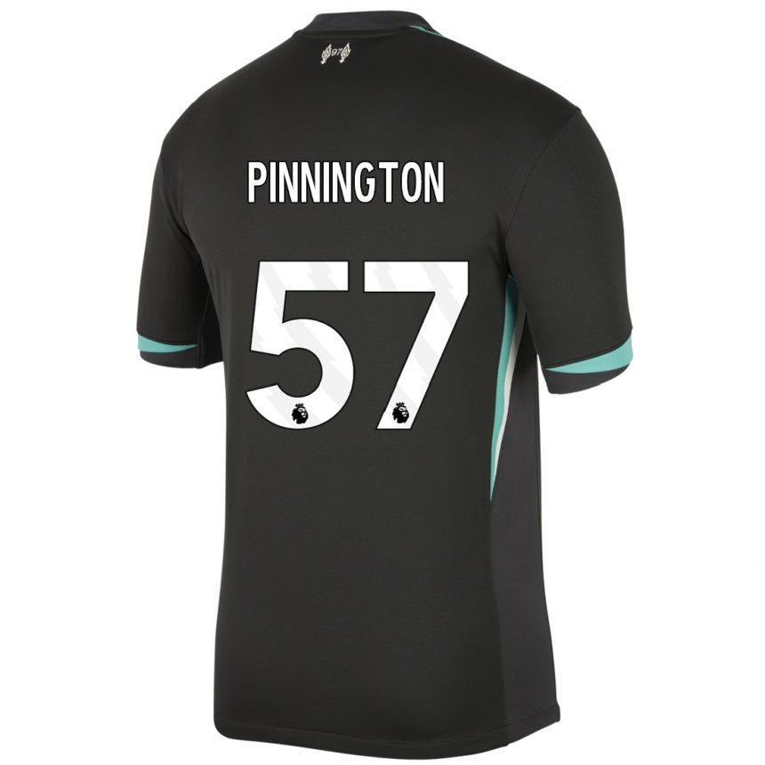 Kids Football Carter Pinnington #57 Black Anthracite White Away Jersey 2024/25 T-Shirt