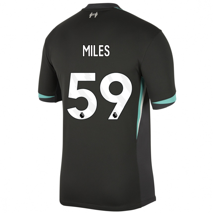 Kids Football Terence Miles #59 Black Anthracite White Away Jersey 2024/25 T-Shirt