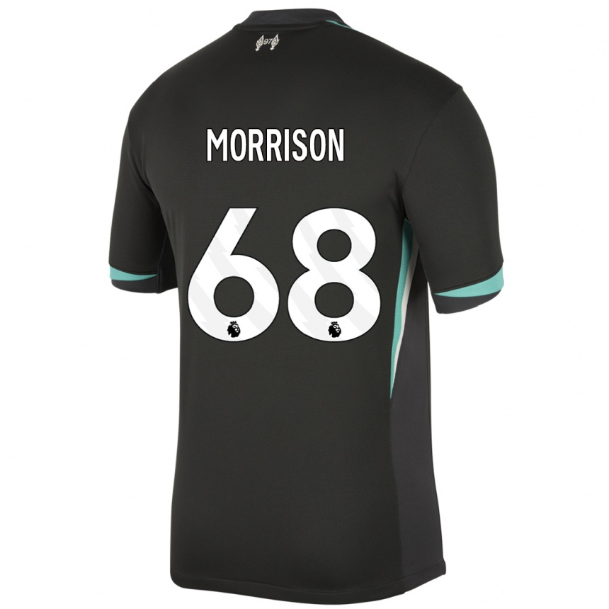 Kids Football Kieran Morrison #68 Black Anthracite White Away Jersey 2024/25 T-Shirt