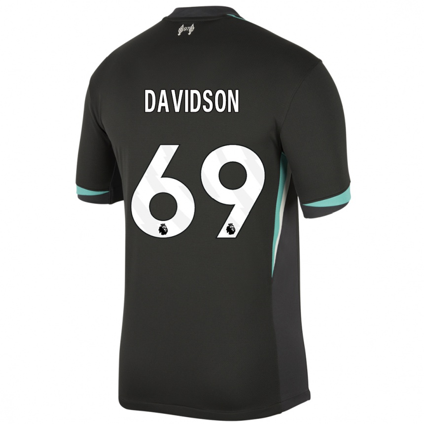 Kids Football Josh Davidson #69 Black Anthracite White Away Jersey 2024/25 T-Shirt