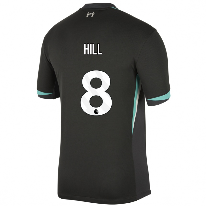 Kids Football Tom Hill #8 Black Anthracite White Away Jersey 2024/25 T-Shirt