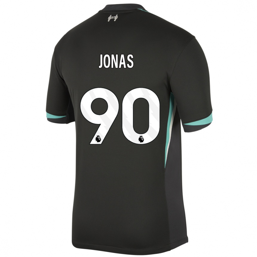 Kids Football Lee Jonas #90 Black Anthracite White Away Jersey 2024/25 T-Shirt