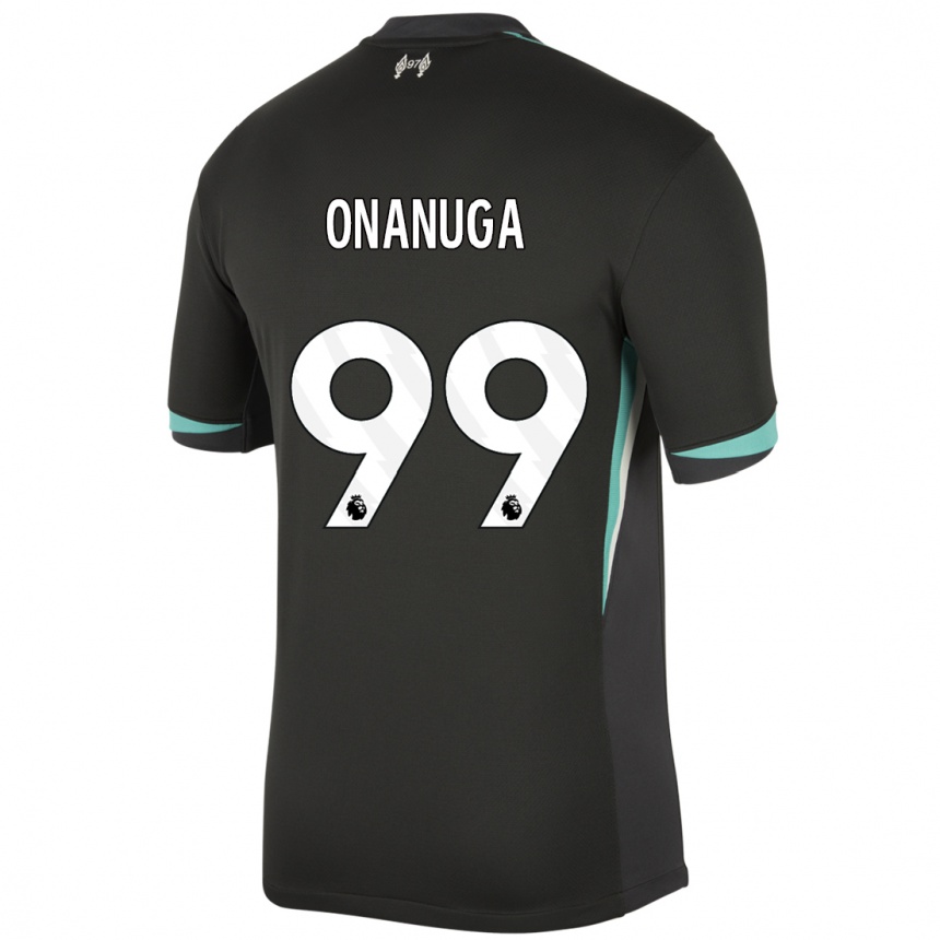 Kids Football Fola Onanuga #99 Black Anthracite White Away Jersey 2024/25 T-Shirt