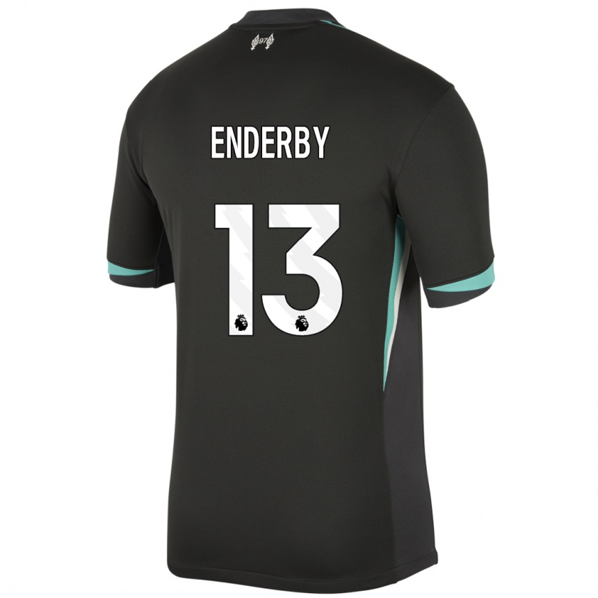 Kids Football Mia Enderby #13 Black Anthracite White Away Jersey 2024/25 T-Shirt