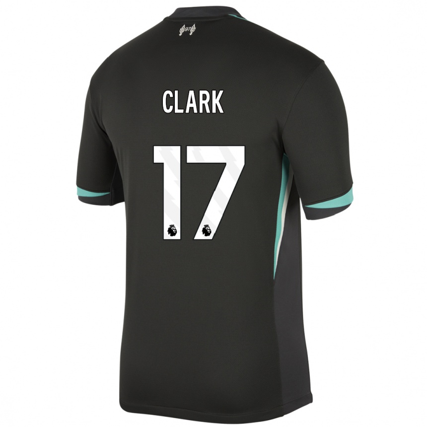 Kids Football Jenna Clark #17 Black Anthracite White Away Jersey 2024/25 T-Shirt