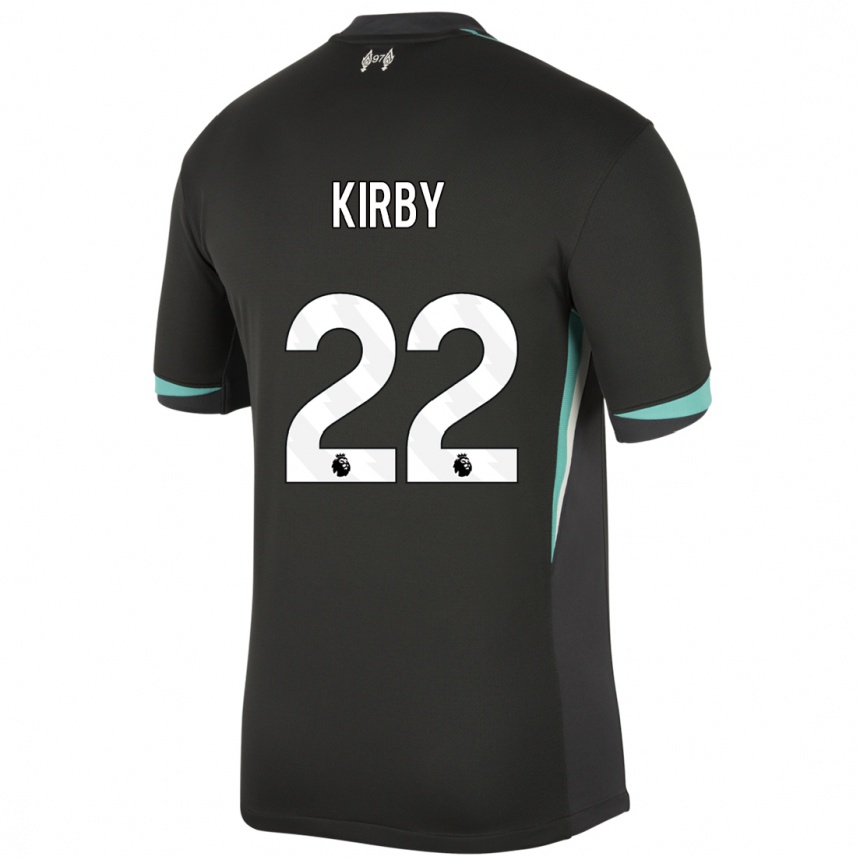 Kids Football Faye Kirby #22 Black Anthracite White Away Jersey 2024/25 T-Shirt