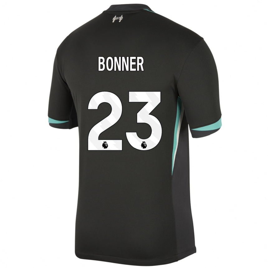 Kids Football Gemma Bonner #23 Black Anthracite White Away Jersey 2024/25 T-Shirt