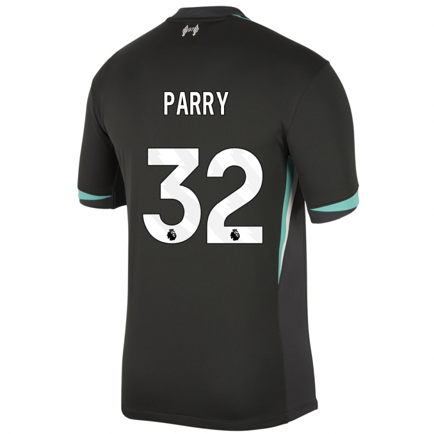 Kids Football Lucy Parry #32 Black Anthracite White Away Jersey 2024/25 T-Shirt