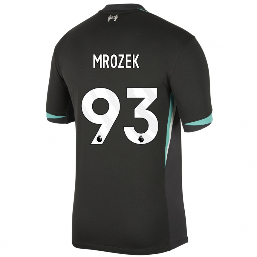 Kids Football Fabian Mrozek #93 Black Anthracite White Away Jersey 2024/25 T-Shirt