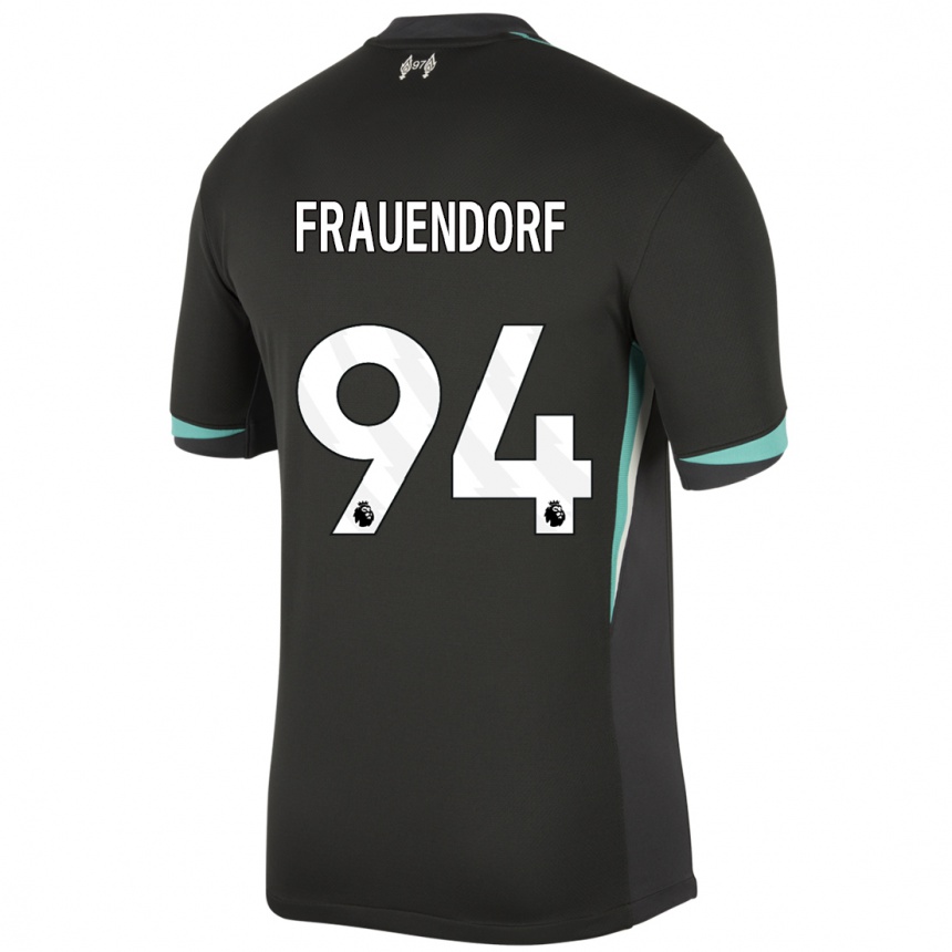 Kids Football Melkamu Frauendorf #94 Black Anthracite White Away Jersey 2024/25 T-Shirt