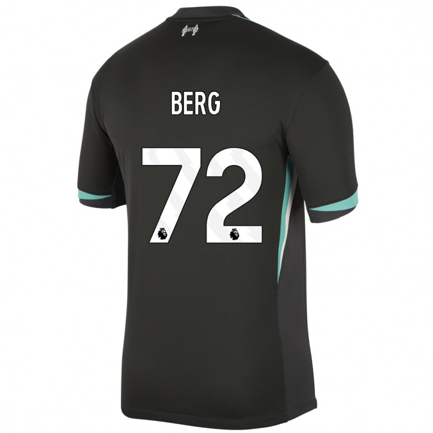 Kids Football Sepp Van Den Berg #72 Black Anthracite White Away Jersey 2024/25 T-Shirt